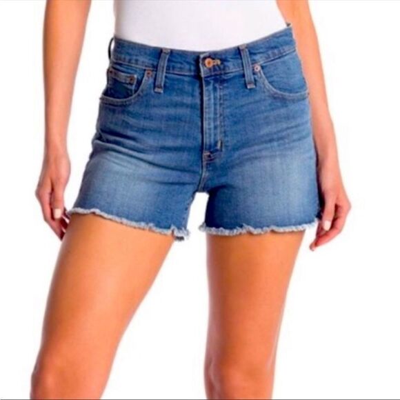 J. Crew | Indigo Denim Raw Hem Jean Shorts | 26 - Picture 1 of 7